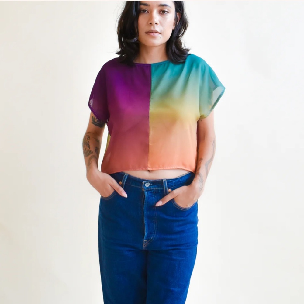 Altar Houseline OOAK Fox Crop in Sunset NWOT